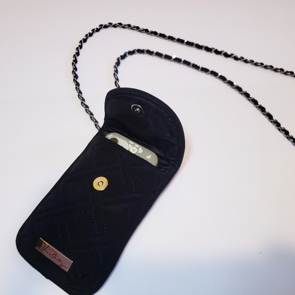 Vera Bradley Crossbody Cell Phone Black Quilted Purse Wallet - Picture 2 of 10